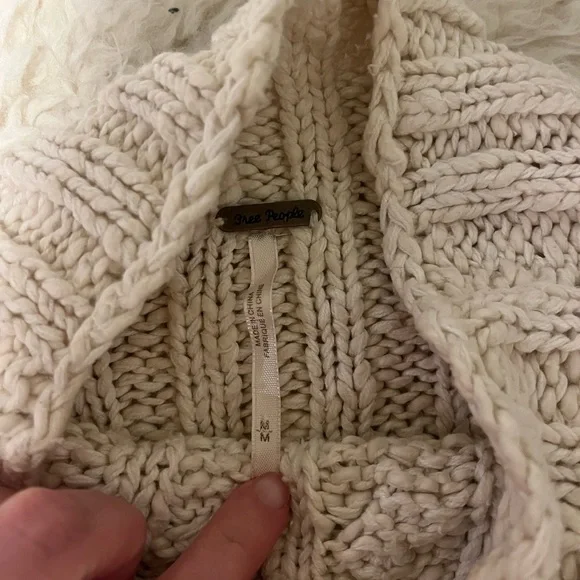Free People Cream Cable Knit Turtleneck Sweater - Picture 2 of 2